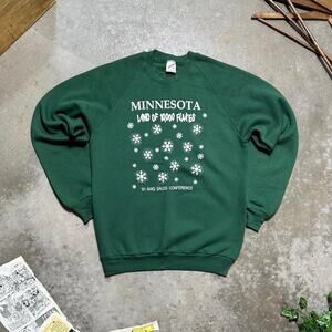 Vintage 90s Minnesota 10,000 Lakes Crewneck Women's Large Grandma Sweatshirt